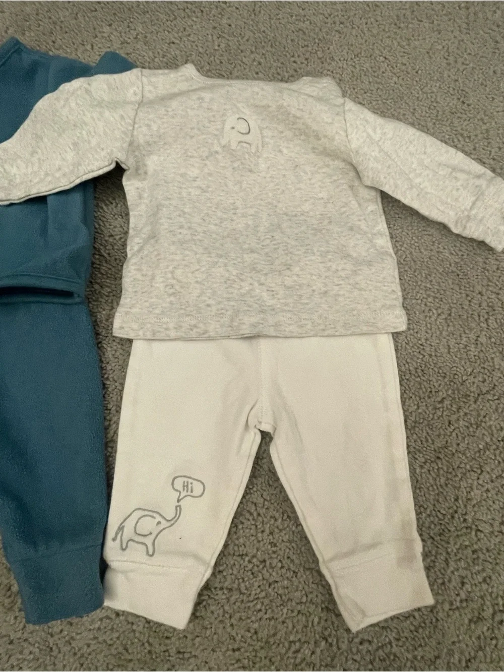 Carter's White Quilted Snap-Front Top with Blue Accent